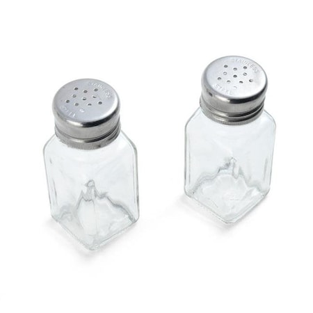 Farberware 6009317 Clear Glass & Stainless Steel Salt & Pepper Shakers